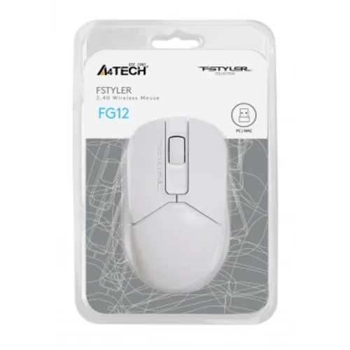 Мышь A4Tech Fstyler FG12 белый оптическая (1200dpi) беспроводная USB (3but) Мышь A4Tech Fstyler FG12 белый оптическая (1200dpi) беспроводная USB (3but)